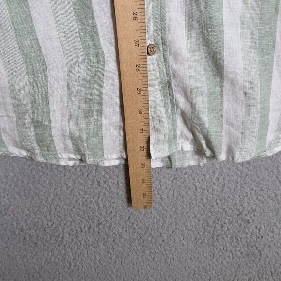 Taylor Vintage Shirt Mens Size 2XL Olive Striped Puretec Cool 100% Linen Beach - Picture 8 of 10